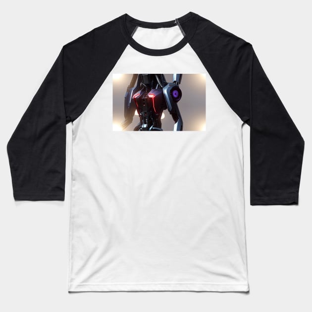 Seamless Futuristic Mech XIV Baseball T-Shirt by newdreamsss